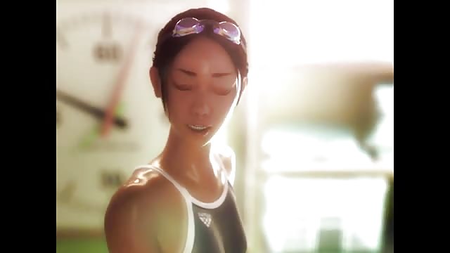 [Animation 3D] Jolie nageuse aux gros seins baisée dans les vestiaires après l'entraînement