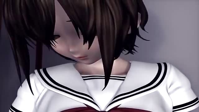 Vidéo Hentai 3D d'une écolière qui se fait baiser par une écolière transsexuelle